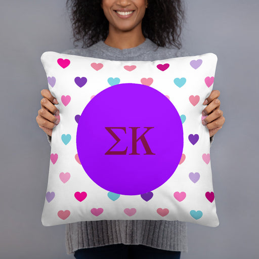 Homedecorgifts Sigma Kappa Hearts Basic Pillow