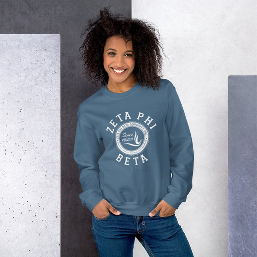 Zeta Phi Beta Crest Crew Neck Sweatshirt