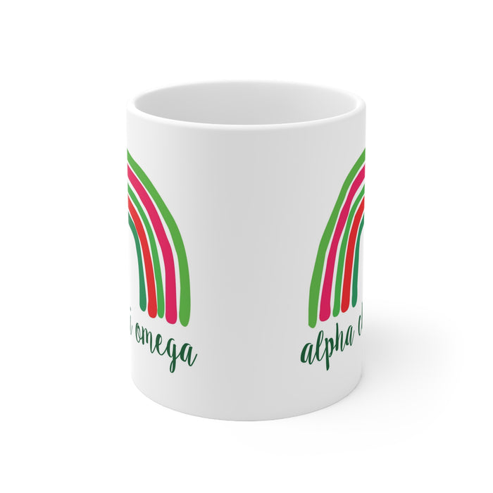 Alpha Chi Omega Rainbow Coffee Mugs Alpha Chi Omega Rainbow Coffee Mugs