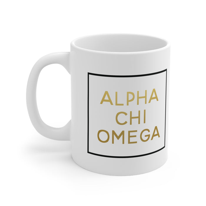 Alpha Chi Omega Gold Box Coffee Mugs Alpha Chi Omega Gold Box Coffee Mugs