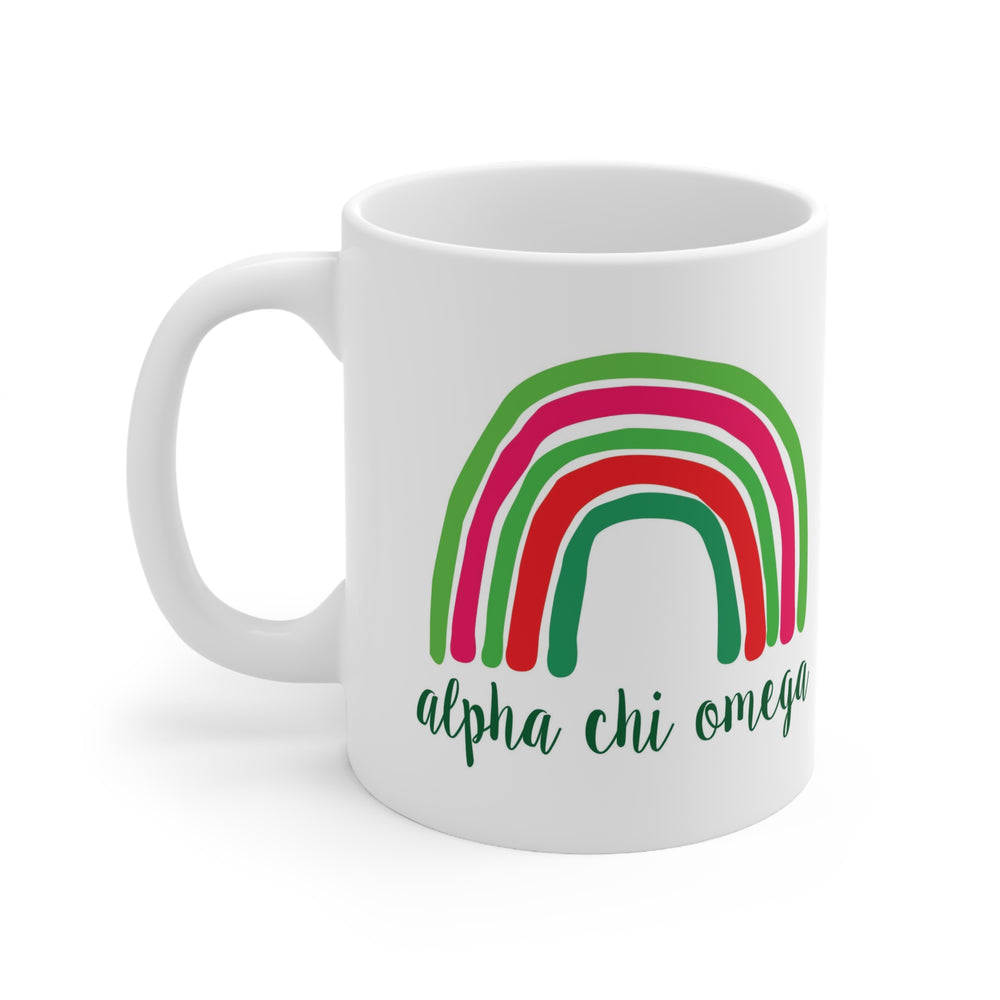 Alpha Chi Omega Rainbow Coffee Mugs Alpha Chi Omega Rainbow Coffee Mugs