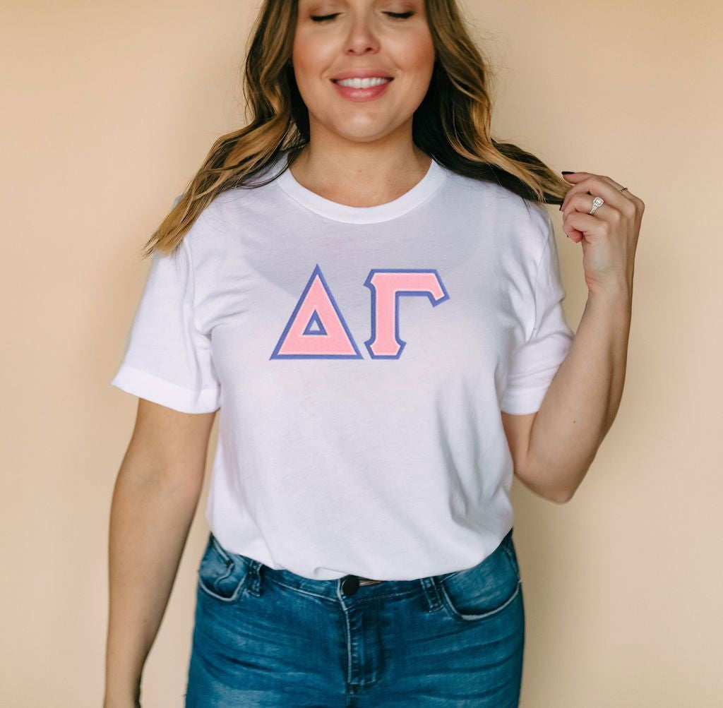 Discount Delta Gamma Lettered Tee DISCOUNT Delta Gamma Lettered Tee - Best Value