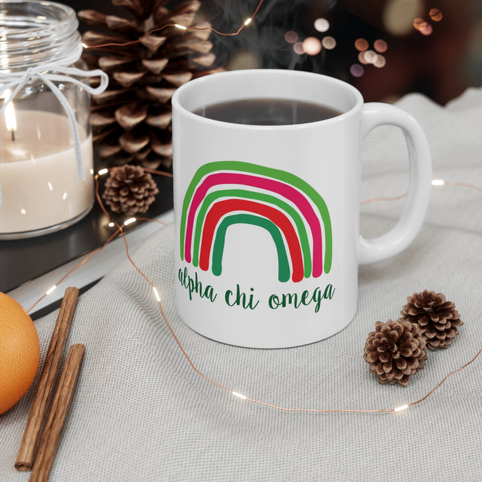 Alpha Chi Omega Rainbow Coffee Mugs Alpha Chi Omega Rainbow Coffee Mugs