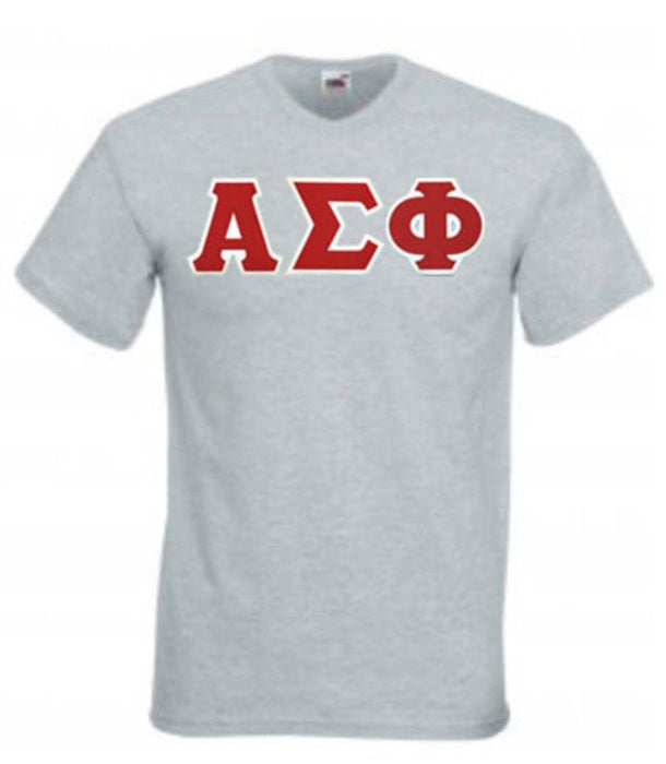 Discount Alpha Sigma Phi Lettered V Neck T Shirt DISCOUNT- Alpha Sigma Phi Lettered V-Neck T-Shirt