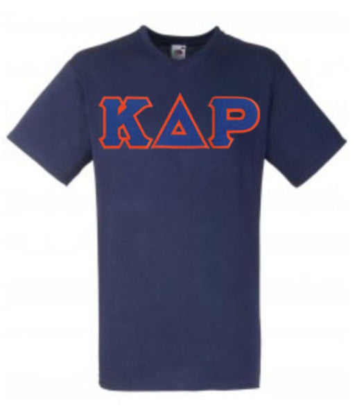 Kappa Delta Rho DISCOUNT- Kappa Delta Rho Lettered V-Neck T-Shirt