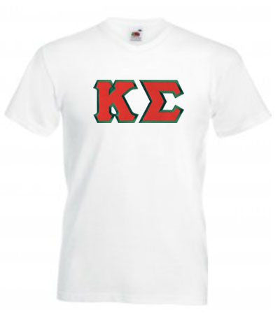 Discount Kappa Sigma Lettered V Neck T Shirt DISCOUNT- Kappa Sigma Lettered V-Neck T-Shirt