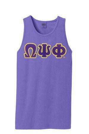 Discount Omega Psi Phi Lettered Tank Top DISCOUNT- Omega Psi Phi Lettered Tank Top