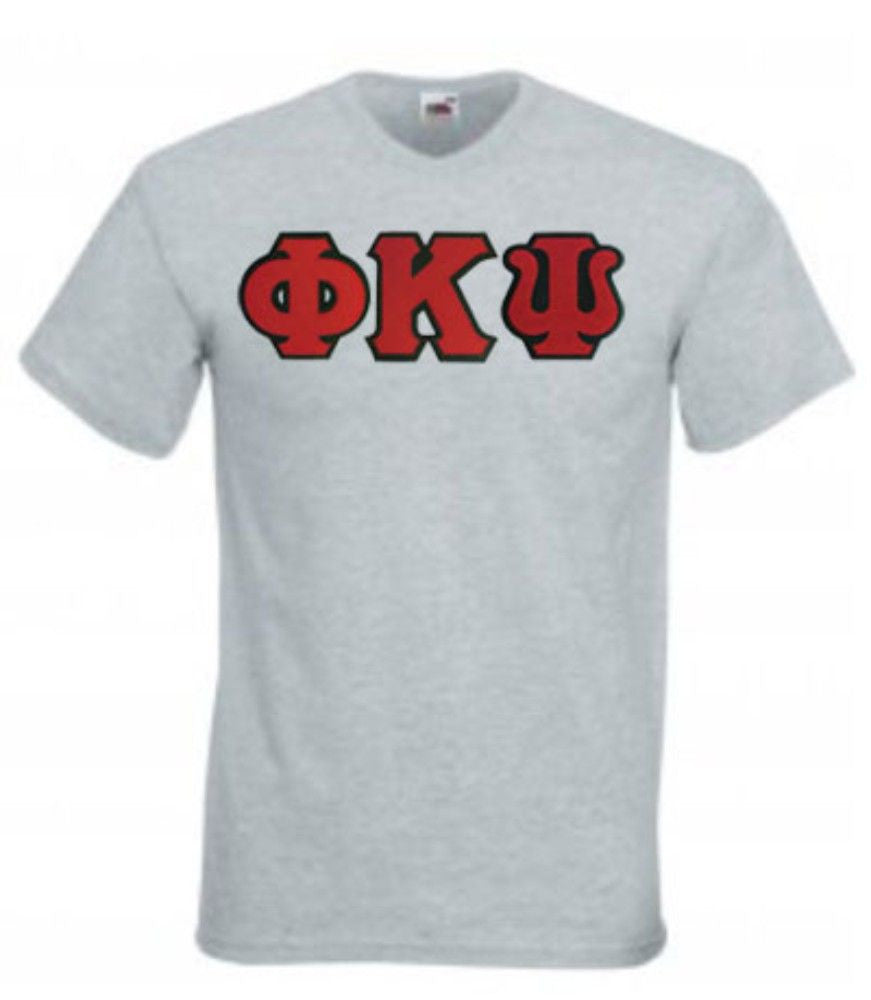 Discount Phi Kappa Psi Lettered V Neck T Shirt DISCOUNT- Phi Kappa Psi Lettered V-Neck T-Shirt