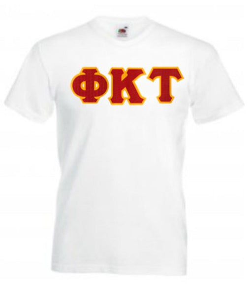 Phi Kappa Tau DISCOUNT- Phi Kappa Tau Lettered V-Neck T-Shirt
