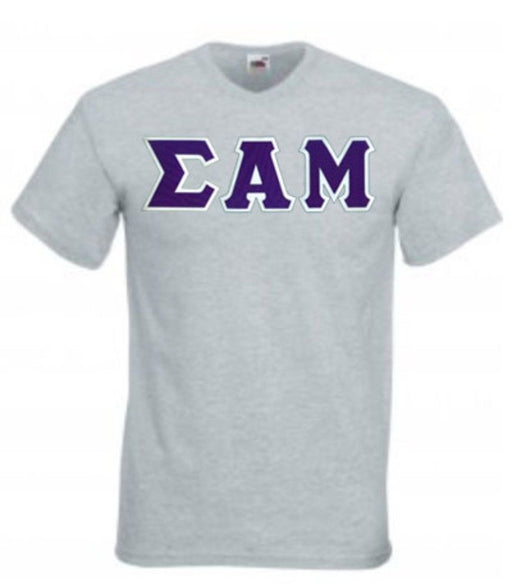 Sigma Alpha Mu DISCOUNT- Sigma Alpha Mu Lettered V-Neck T-Shirt