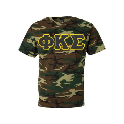 Discount Phi Kappa Sigma Lettered Camouflage T Shirt DISCOUNT- Phi Kappa Sigma Lettered Camouflage T-Shirt