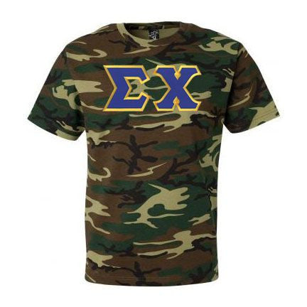 Discount Sigma Chi Lettered Camouflage T Shirts DISCOUNT- Sigma Chi Lettered Camouflage T-shirts