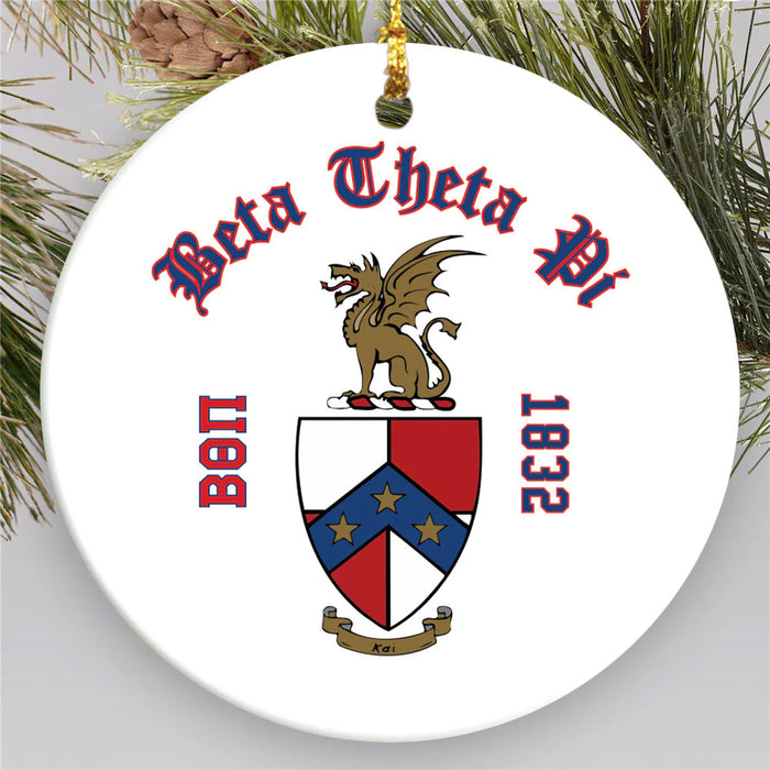 Beta Theta Pi Round Crest Ornament