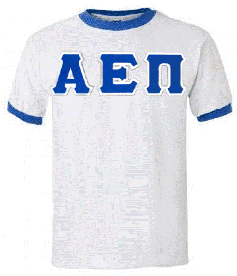 Discount Alpha Epsilon Pi Lettered Ringer Shirt DISCOUNT- Alpha Epsilon Pi Lettered Ringer Shirt