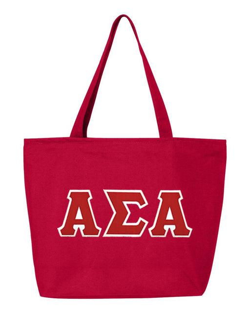 Alpha Sigma Alpha DISCOUNT- Alpha Sigma Alpha Lettered Tote Bag - Best Value
