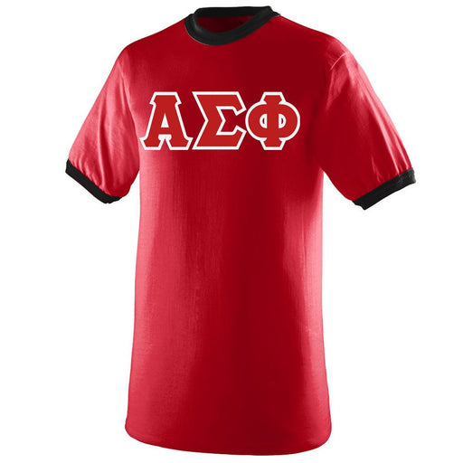 Shirts DISCOUNT- Alpha Sigma Phi Lettered Ringer Shirt