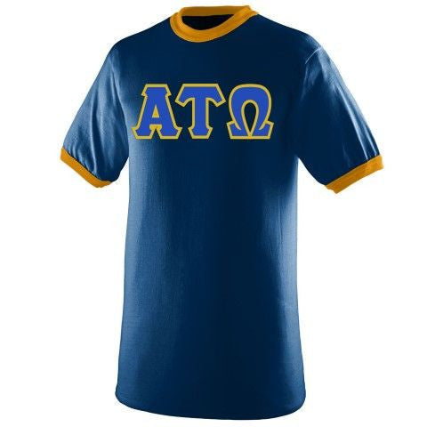Alpha Tau Omega DISCOUNT- Alpha Tau Omega Lettered Ringer Shirt