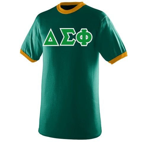 Delta Sigma Phi DISCOUNT- Delta Sigma Phi Lettered Ringer Shirt