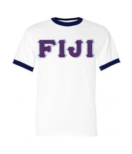 Discount Fiji Fraternity Lettered Ringer Shirt DISCOUNT- FIJI Fraternity Lettered Ringer Shirt