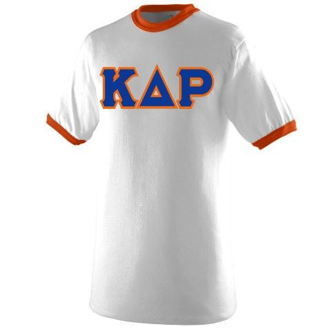 Discount Kappa Delta Rho Lettered Ringer Shirt DISCOUNT- Kappa Delta Rho Lettered Ringer Shirt