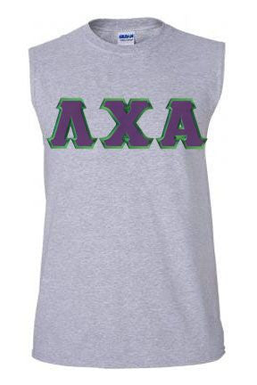 Discount Lambda Chi Alpha Lettered Sleeveless Tee DISCOUNT- Lambda Chi Alpha Lettered Sleeveless Tee