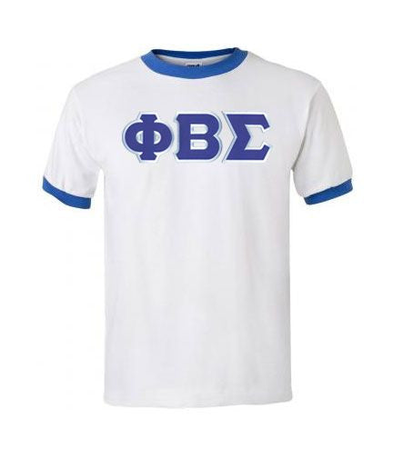 Discount Phi Beta Sigma Lettered Ringer Shirt DISCOUNT- Phi Beta Sigma Lettered Ringer Shirt