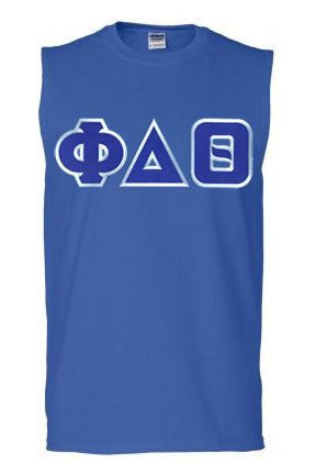 Discount Phi Delta Theta Lettered Sleeveless Tee DISCOUNT- Phi Delta Theta Lettered Sleeveless Tee