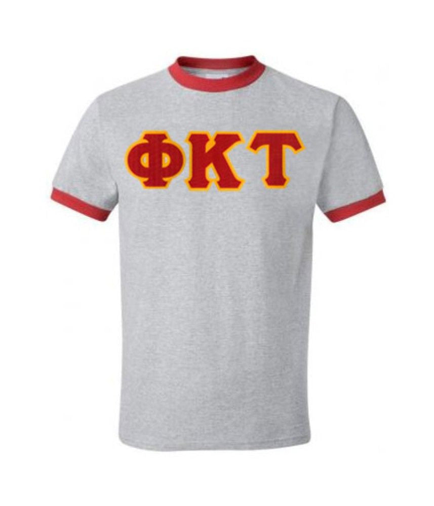 Discount Phi Kappa Tau Lettered Ringer Shirt DISCOUNT- Phi Kappa Tau Lettered Ringer Shirt