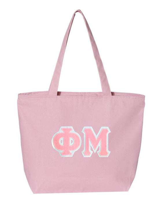 Discount Phi Mu Lettered Tote Bag DISCOUNT- Phi Mu Lettered Tote Bag - Best Value