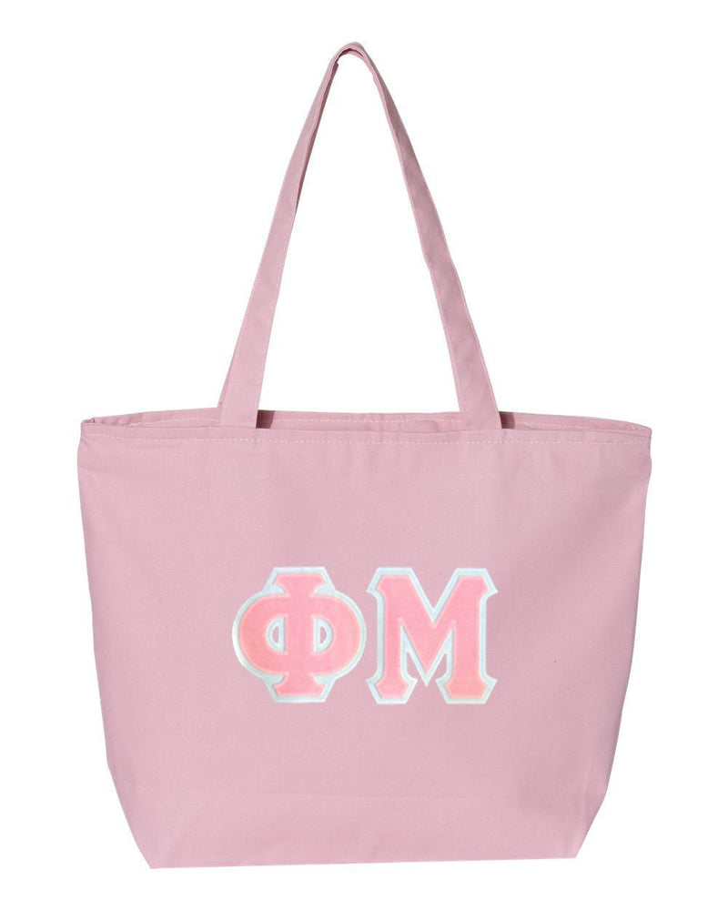 Discount Phi Mu Lettered Tote Bag DISCOUNT- Phi Mu Lettered Tote Bag - Best Value