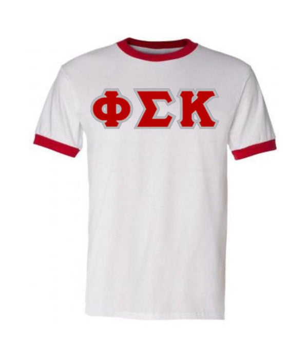 Discount Phi Sigma Kappa Lettered Ringer Shirt DISCOUNT- Phi Sigma Kappa Lettered Ringer Shirt