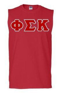 Discount Phi Sigma Kappa Lettered Sleeveless Tee DISCOUNT- Phi Sigma Kappa Lettered Sleeveless Tee