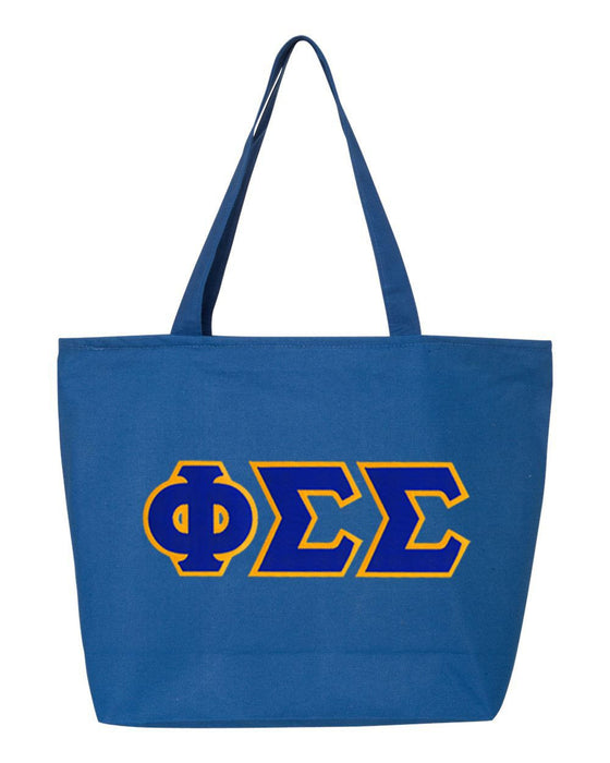 Discount Phi Sigma Sigma Lettered Tote Bag DISCOUNT- Phi Sigma Sigma Lettered Tote Bag - Best Value