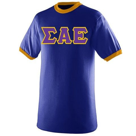 Discount Sigma Alpha Epsilon Lettered Ringer Shirt DISCOUNT- Sigma Alpha Epsilon Lettered Ringer Shirt