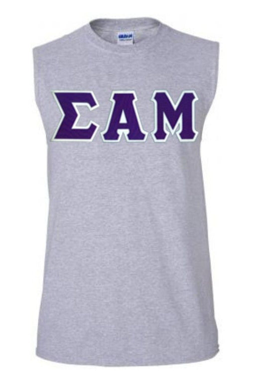 Sigma Alpha Mu DISCOUNT- Sigma Alpha Mu Lettered Sleeveless Tee