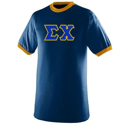 Discount Sigma Chi Lettered Ringer Shirts DISCOUNT- Sigma Chi Lettered Ringer Shirts