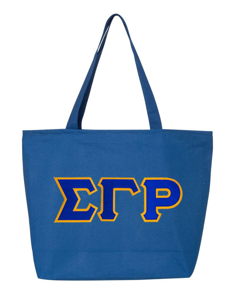 Discount Sigma Gamma Rho Lettered Tote Bag DISCOUNT- Sigma Gamma Rho Lettered Tote Bag