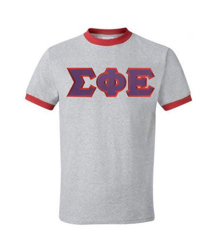 Discount Sigma Phi Epsilon Lettered Ringer Shirt DISCOUNT- Sigma Phi Epsilon Lettered Ringer Shirt