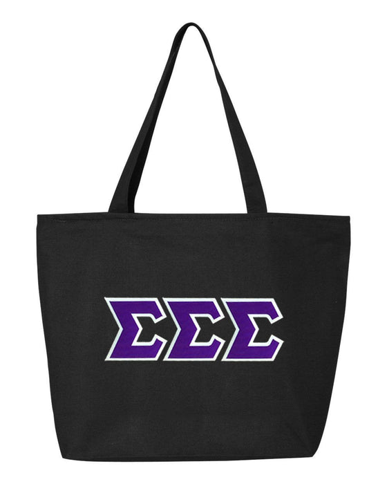 Discount Sigma Sigma Sigma Lettered Tote Bag DISCOUNT- Sigma Sigma Sigma Lettered Tote Bag - Best Value
