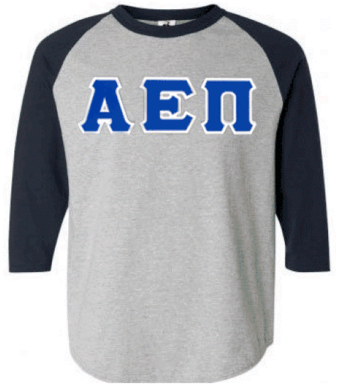 Discount Alpha Epsilon Pi Lettered Raglan T Shirt DISCOUNT- Alpha Epsilon Pi Lettered Raglan T-Shirt