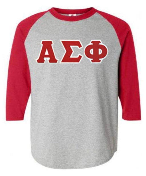 Shirts DISCOUNT- Alpha Sigma Phi Lettered Raglan T-Shirt