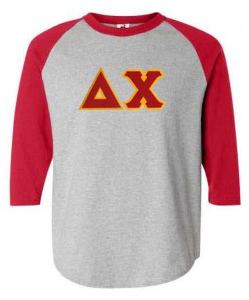 DISCOUNT- Delta Chi Lettered Raglan T-Shirt