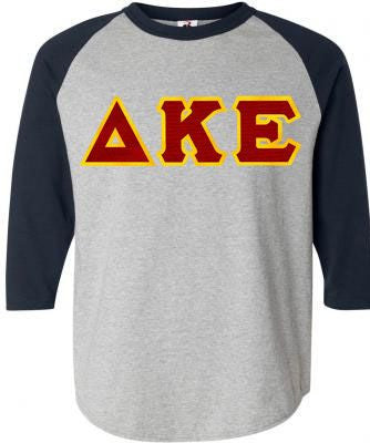 Discount Delta Kappa Epsilon Lettered Raglan T Shirt DISCOUNT- Delta Kappa Epsilon Lettered Raglan T-Shirt