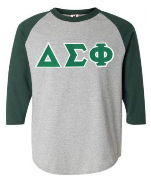 Delta Sigma Phi DISCOUNT- Delta Sigma Phi Lettered Raglan T-Shirt
