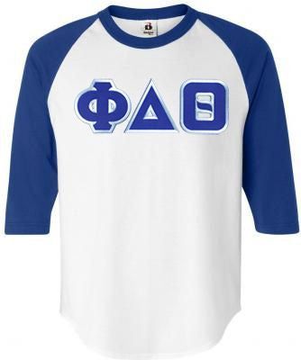 Discount Phi Delta Theta Lettered Raglan T Shirt DISCOUNT- Phi Delta Theta Lettered Raglan T-Shirt