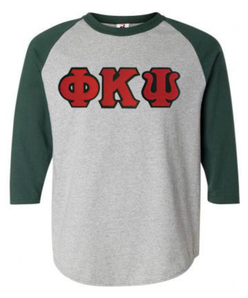 Discount Phi Kappa Psi Lettered Raglan T Shirt DISCOUNT- Phi Kappa Psi Lettered Raglan T-Shirt
