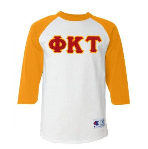 Discount Phi Kappa Tau Lettered Raglan T Shirt DISCOUNT- Phi Kappa Tau Lettered Raglan T-Shirt
