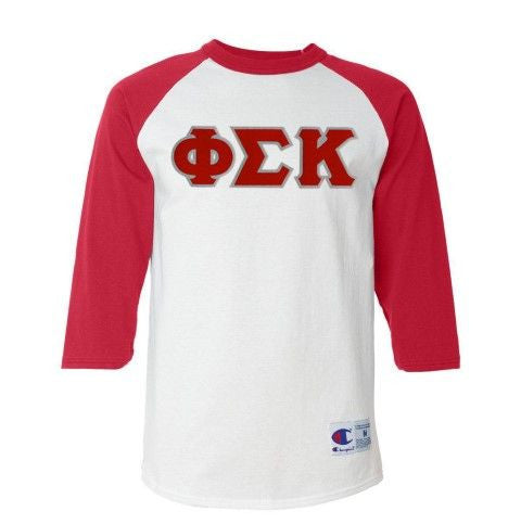 Discount Phi Sigma Kappa Lettered Raglan T Shirt DISCOUNT- Phi Sigma Kappa Lettered Raglan T-Shirt