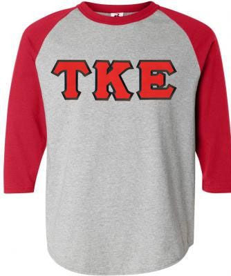 Tau Kappa Epsilon DISCOUNT- Tau Kappa Epsilon Lettered Raglan T-Shirts