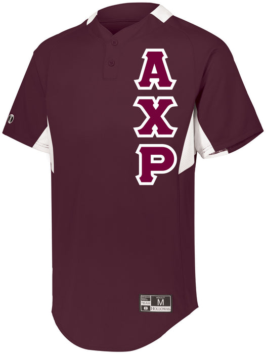 Alpha Chi Rho Lettered 2 Button Baseball Jersey Alpha Chi Rho Lettered 2 Button Baseball Jersey